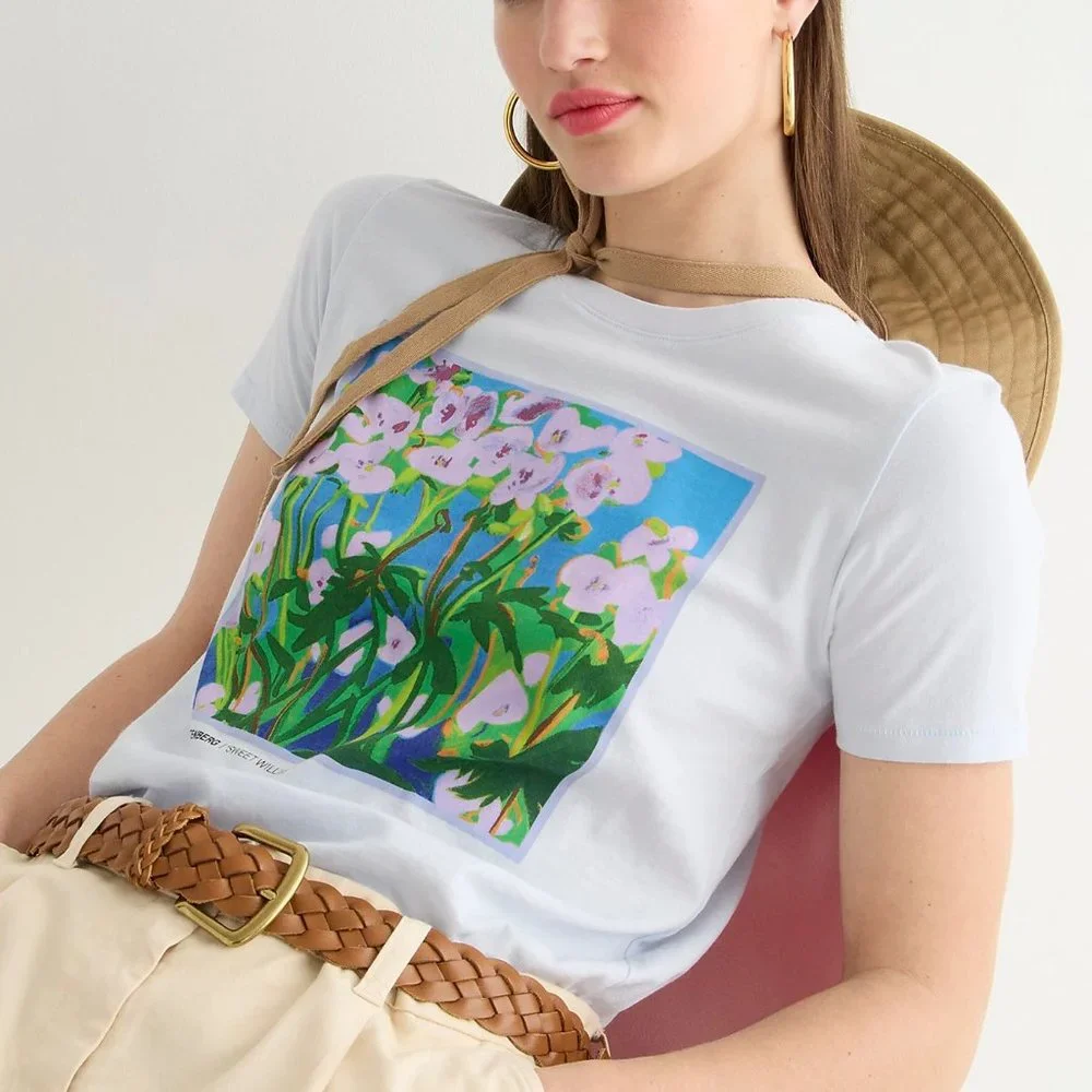 ๐ท J. Crew Nicole Wittenberg Sweet William T-Shirt Medium - Picture 2 of 9